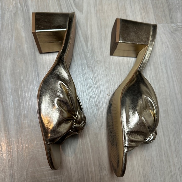 J. Crew Gold Mules with Knotted Detail - Picture 3 of 6